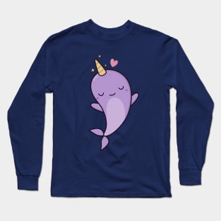 Cute Kawaii Narwhales love hearts Long Sleeve T-Shirt